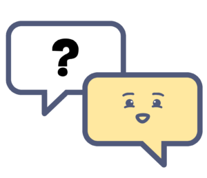 An icon of a smiling face inside a speech bubble, representing positive communication or customer satisfaction.