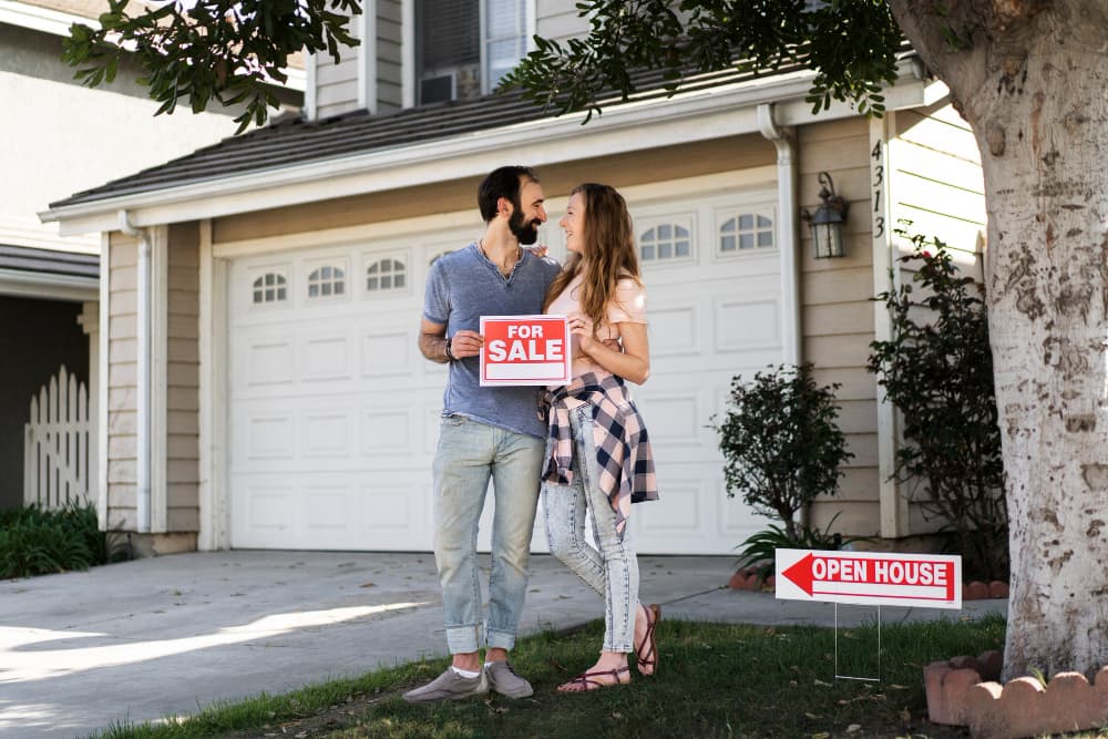 A married couple is selling their house.